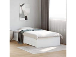 Vidaxl Estrutura Da Cama Com Gaveta Branco Derivados De Madeira