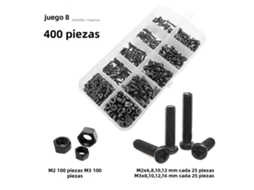(modelo B400 Peças) Conjunto De Parafusos E Porcas De Aço Preto, Com Cabeça Phillips E Cabeça Redonda.
