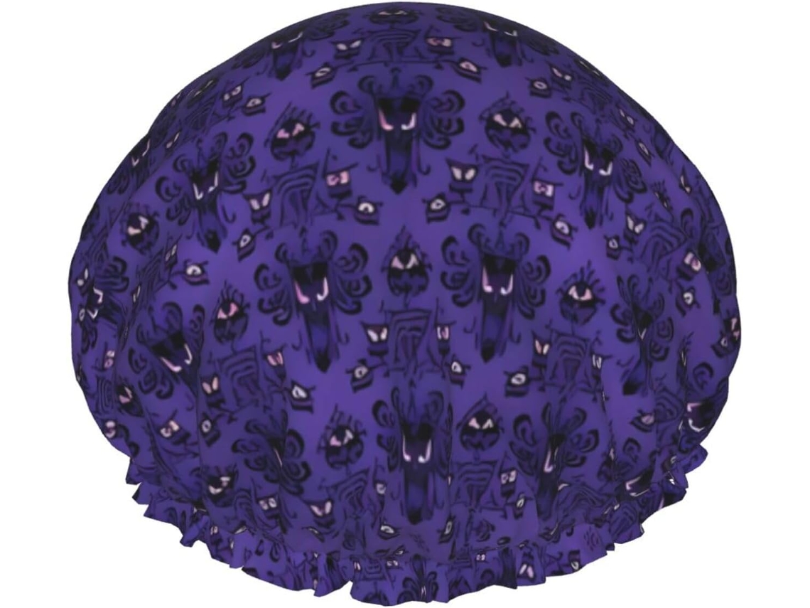Touca De Banho Com Estampa Fantasmas Reutilizável, Dupla Camada, Item Essencial Para Viagens, Hotel, Salão De Beleza E