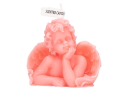Mali vela Aromática de Cera de Soja Angel Decorativa Bonita para Casa Casamento Rosa
