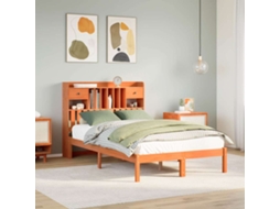 Vidaxl Cama Com Estante Sem Colchão 135x190 Cm Pinho Maciço