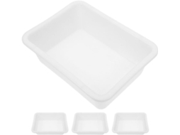 Conjunto De 4 Bandejas Retangulares De Plástico Para Laboratório