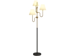 Candeeiro de pé Homcom 165cm altura, 3 pontos de luz, interruptor de pé, casquilho E27, potência máxima 40W