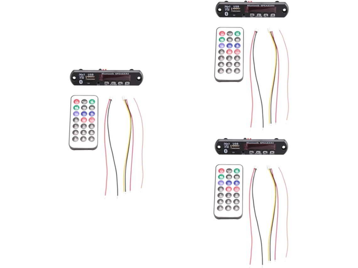 Placa Decodificadora Mp3 Bluetooth 5.0 Tripla, Dc 5v 12v, Módulo de Rádio Fm para Carro com Suporte para Tf e Usb. SFUSHOS