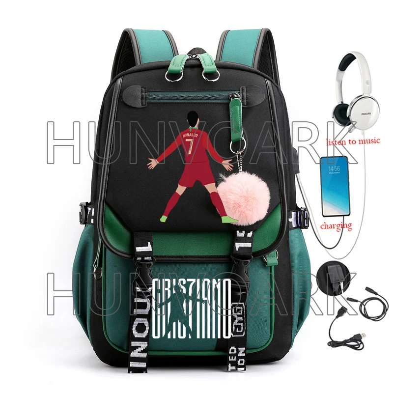 Mochila Escolar, Unissex, Estilo Futebol, Laptop, Viagem, Aulas