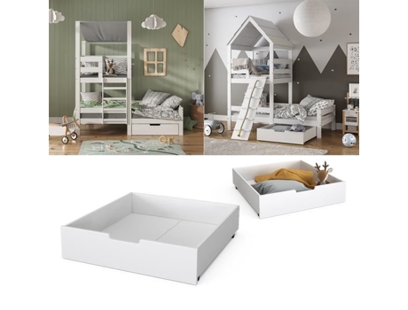 Cama com gaveta de armazenamento Vitalispa Teddy Tom Branco 92 X 21 Cm