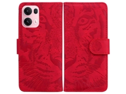 Capa De Celular De Couro Com Padrão De Tigre Em Relevo