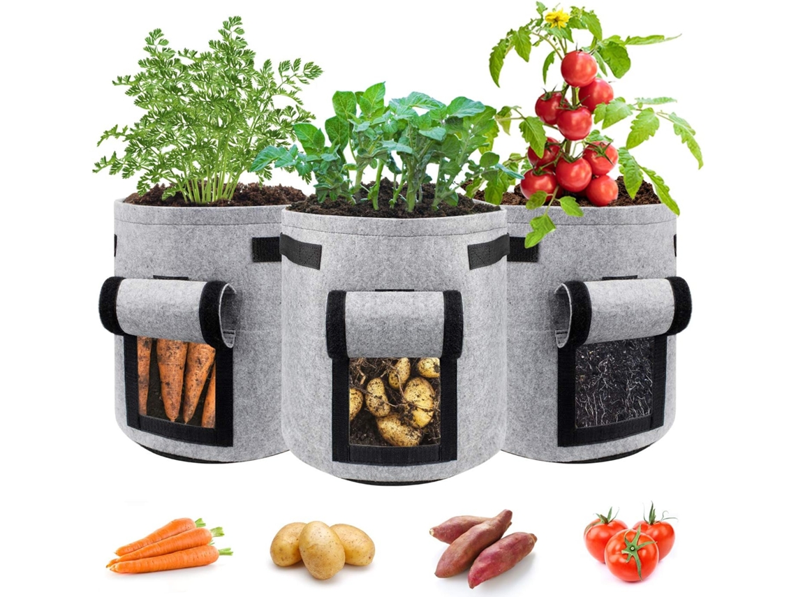 3 Unidades-Saco de Cultivo de Vegetais de Tamanho Médio 30/35