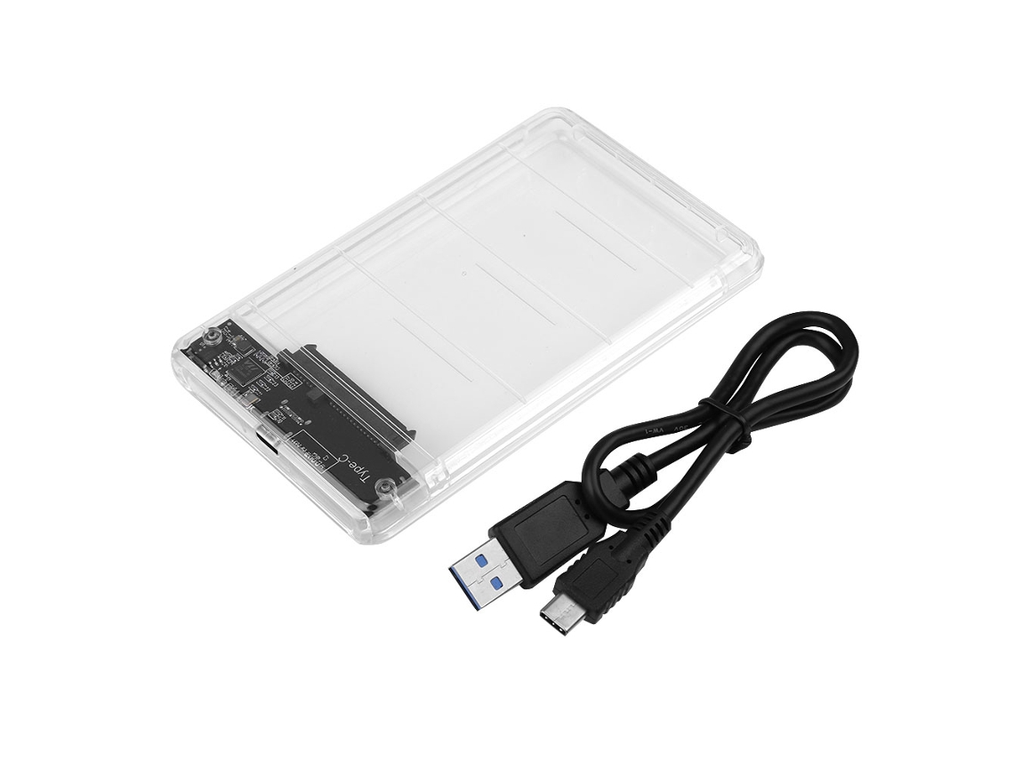 Enclosure Externo Para Ssd Sata De 2,5 Polegadas Com Conector Type C, Case Para Disco Rígido Usb 3.0