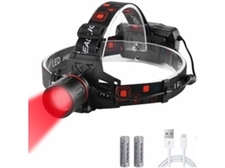 Lanterna de Cabeça BRILVIBERA vermelha, recarregável, com filtro ajustável para caça e astronomia