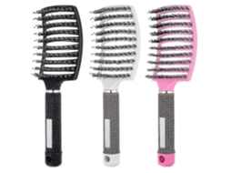Escova De Alisamento De Cabelo Ventilada De 3 Partes, Escova De Alisamento Curva Com Cerdas De Javali Db Brilvibera