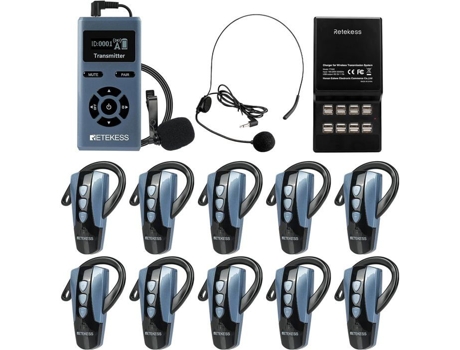 Tt106s Pager Sistema Sem Fio, Sistema De Guia Turístico, Usb, Para Grupos Turísticos, Formação Retekess (10 Receptores)