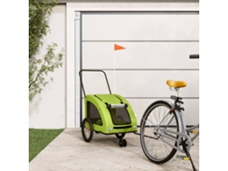 Vidaxl Reboque De Bicicleta P/ Animais Tecido Oxford/ferro Verde