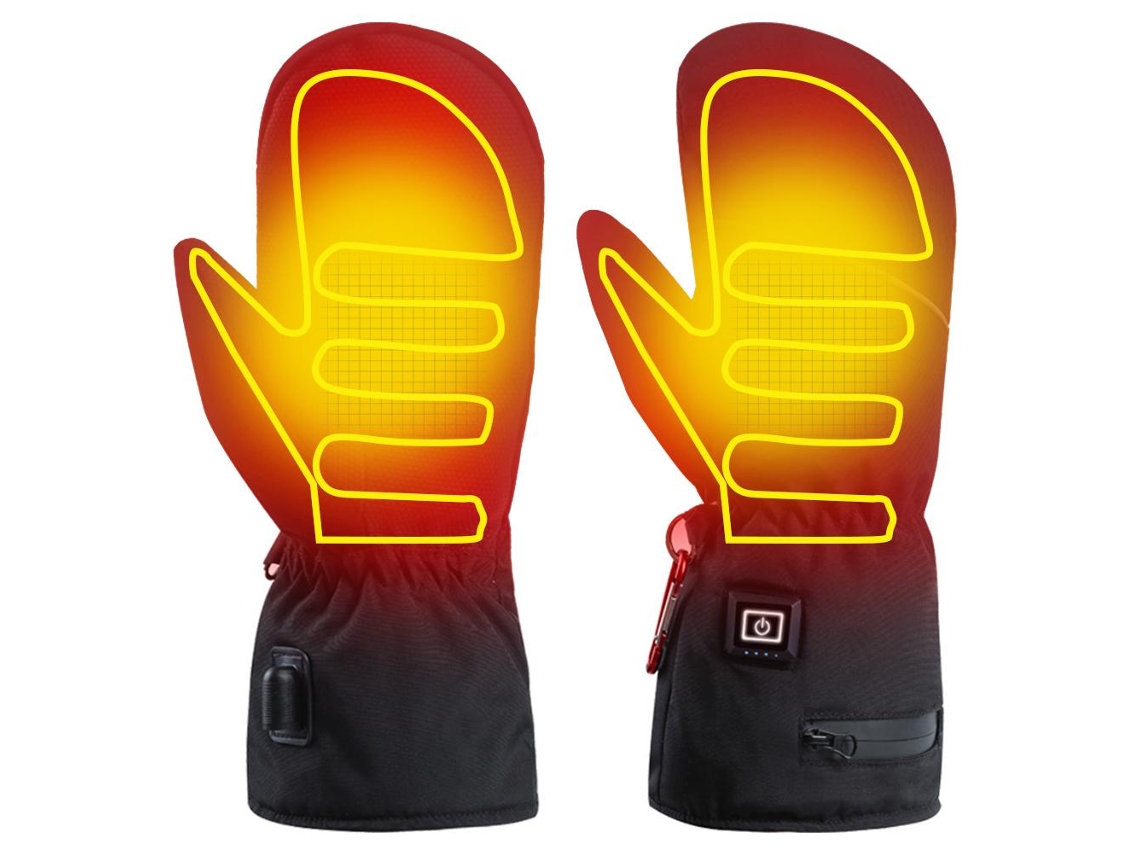Luvas Aquecidas Recarregáveis para Mulher, Toque Antiderrapante, Forro de Pelos, Inverno, Ciclismo, Esqui | S/MARCA
