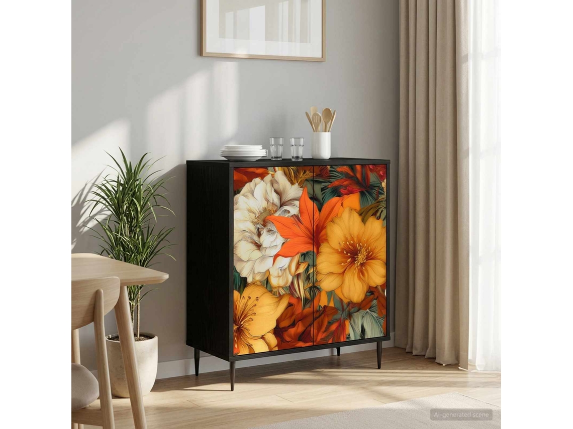 Vidaxl Buffet Gennep Carvalho Preto 69 X 33 X 76 Cm