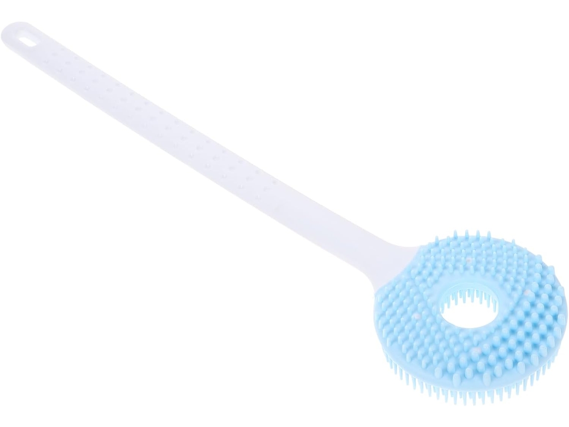 Escova De Silicone Com Cabo Longo Para Esfoliação Corporal, Limpeza No Chuveiro, Massagem E Uso No Banho