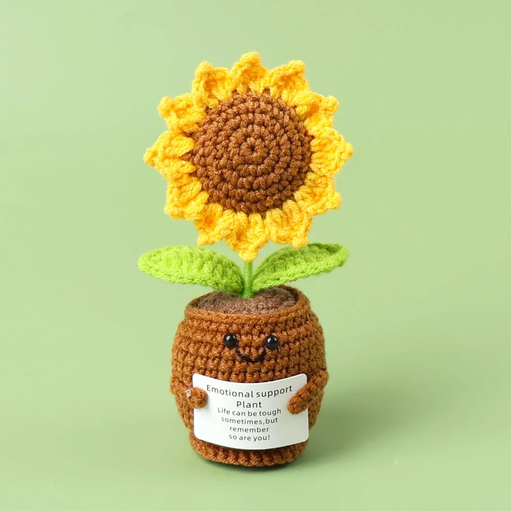 (1 Peça) Vaso De Crochê Fofo, Decoração De Casa Para Plantas Feita À Mão Em Crochê