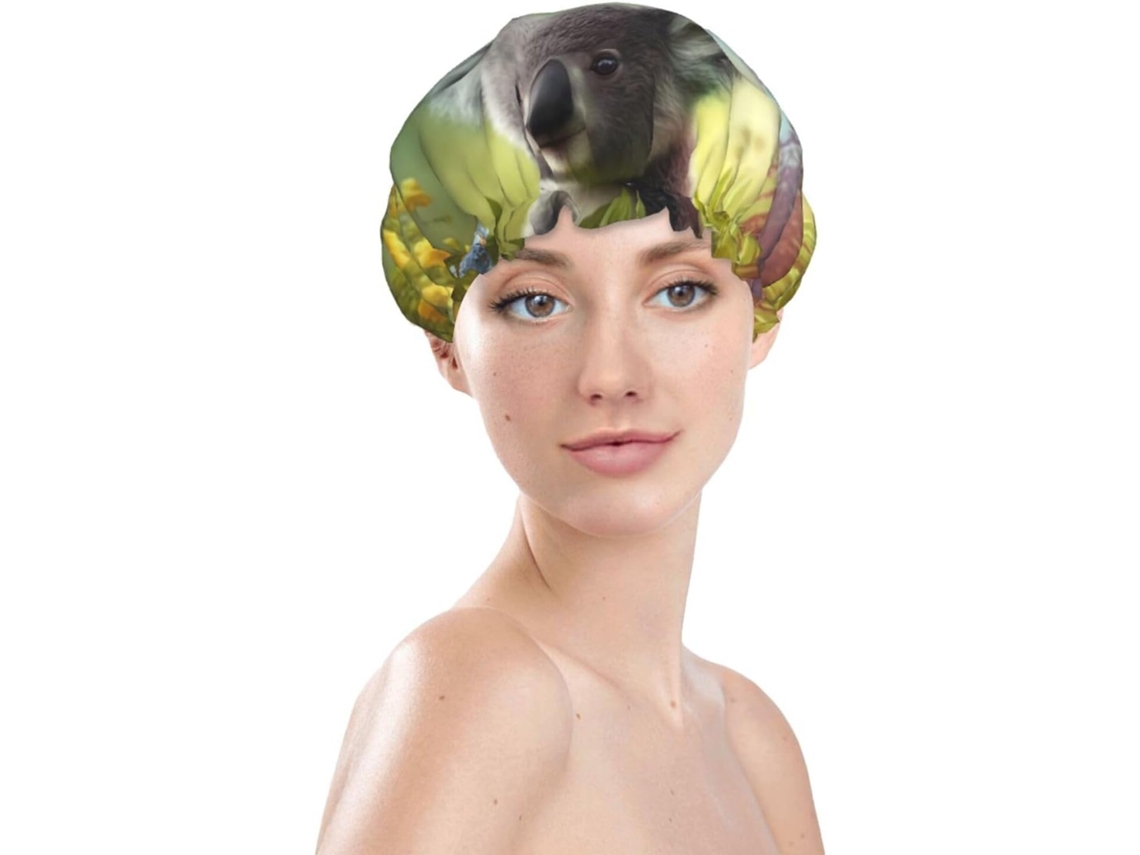 Touca De Banho Feminina, Reutilizável, Impermeável, Dupla Camada, Com Elástico, Ideal Para Cabelos Longos, Com Estampa