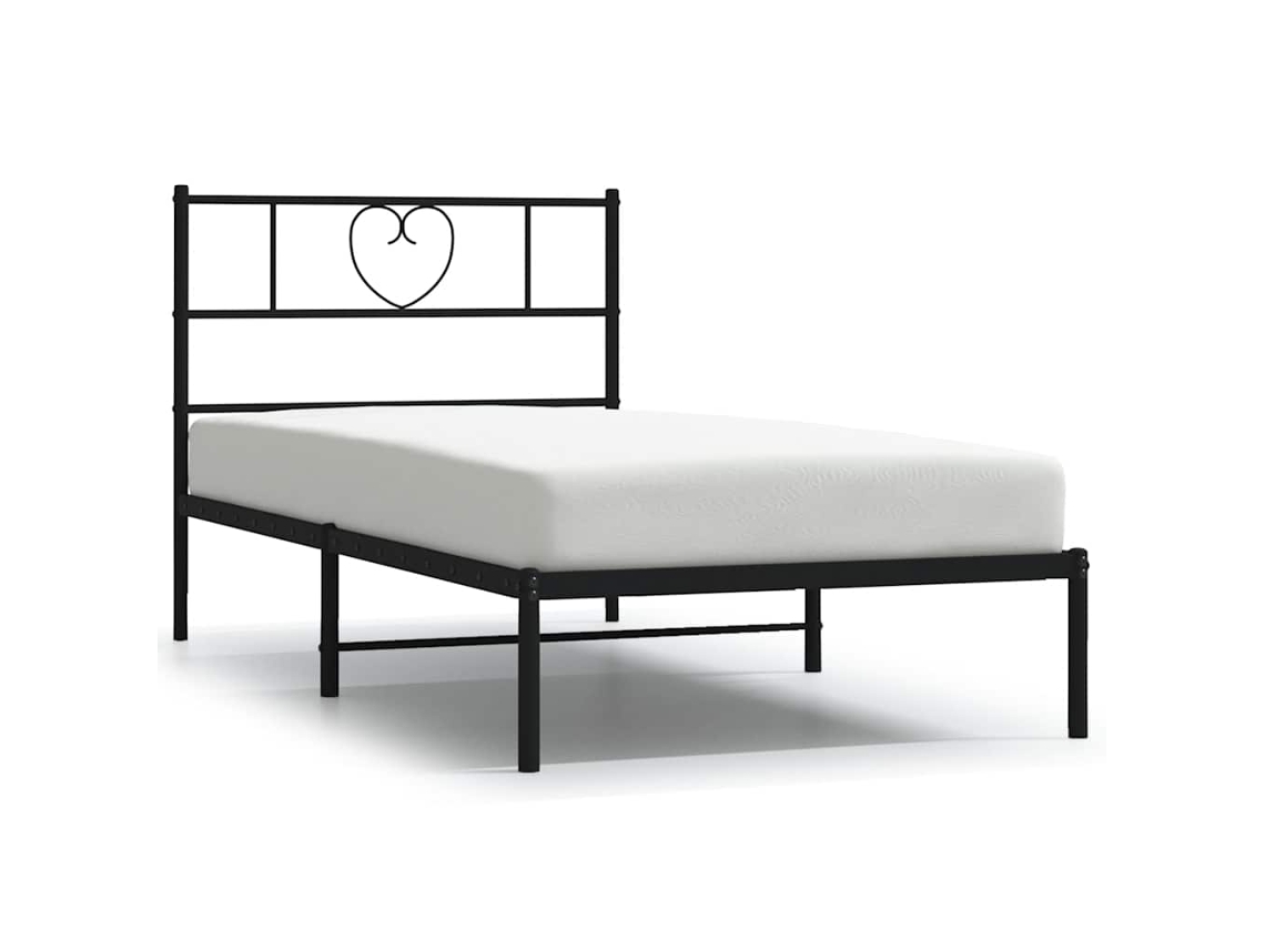 Bed Frame, Bed Frames Vidaxl Preto Aço (100 X 200 Cm)