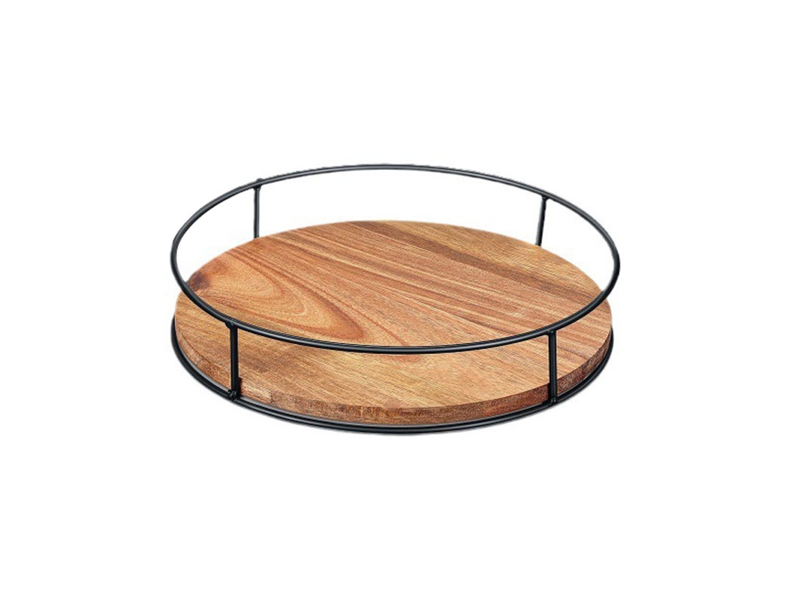 Rack de Temperos Rotativo 360° Madeira e Ferro S/MARCA