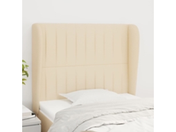 Vidaxl Cabeceira De Cama C/ Abas Tecido 83x23x118/128 Cm Creme