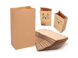 Sacos de papel Nova Line, kraft, 100 unidades, decoráveis | S/MARCA