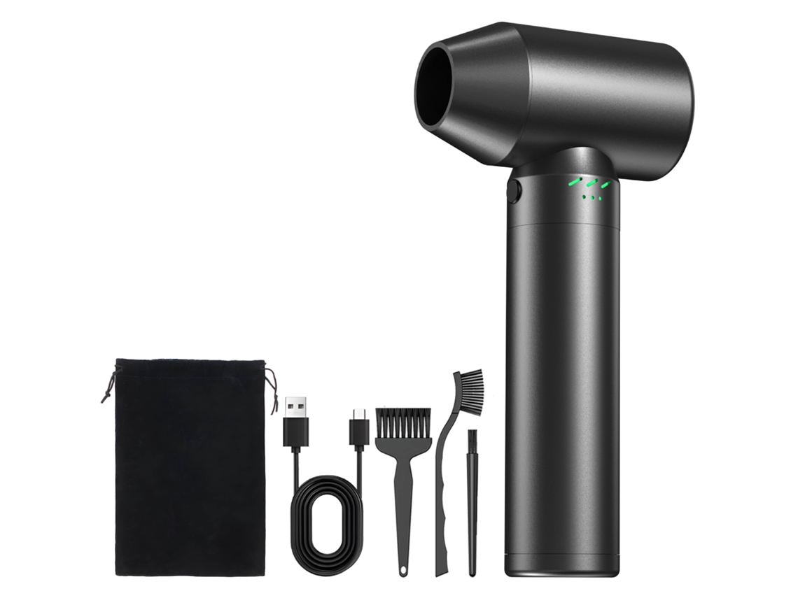 Ventilador Turbo Jet De 500w, 162 Mph, Corpo Em Aço, 80.000 Rpm, Soprador Sem Fio (preto)