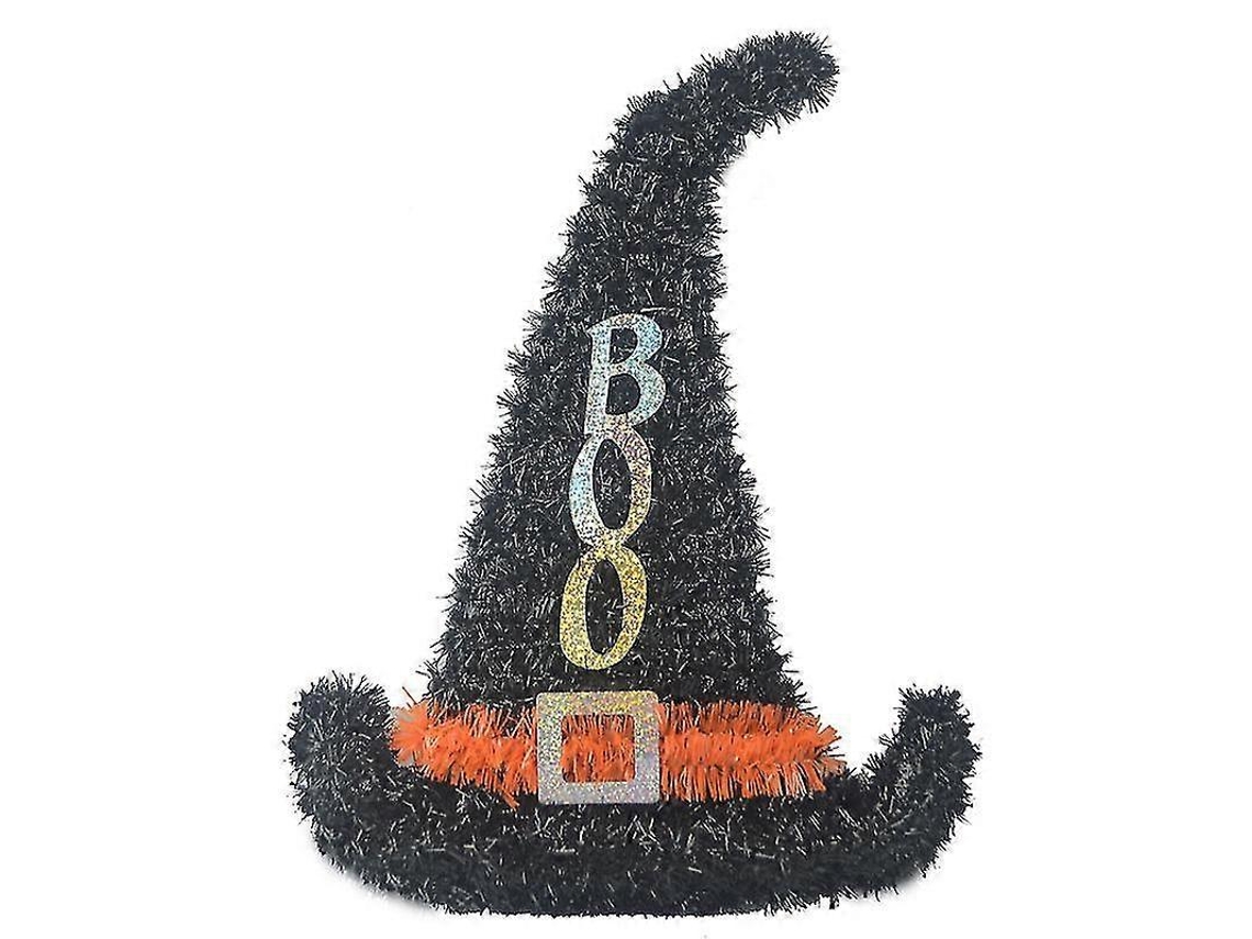 Omni adorno de Chapéu de Bruxa Preto para Decoração Exterior da Festa de Halloween Material Plástico 1 Peça