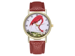 Reloj De Pulsera De Cuero Quartz Analógico Redondo Para Hombre Y Mujer Zhoulianfa (café)