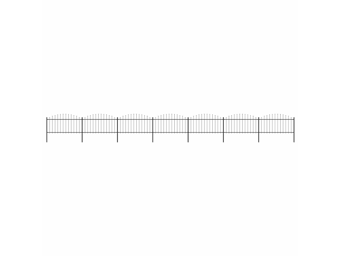Vidaxl Cerca De Jardim Com Ponta De Lança Em Aço 1172x150 Cm, Preta