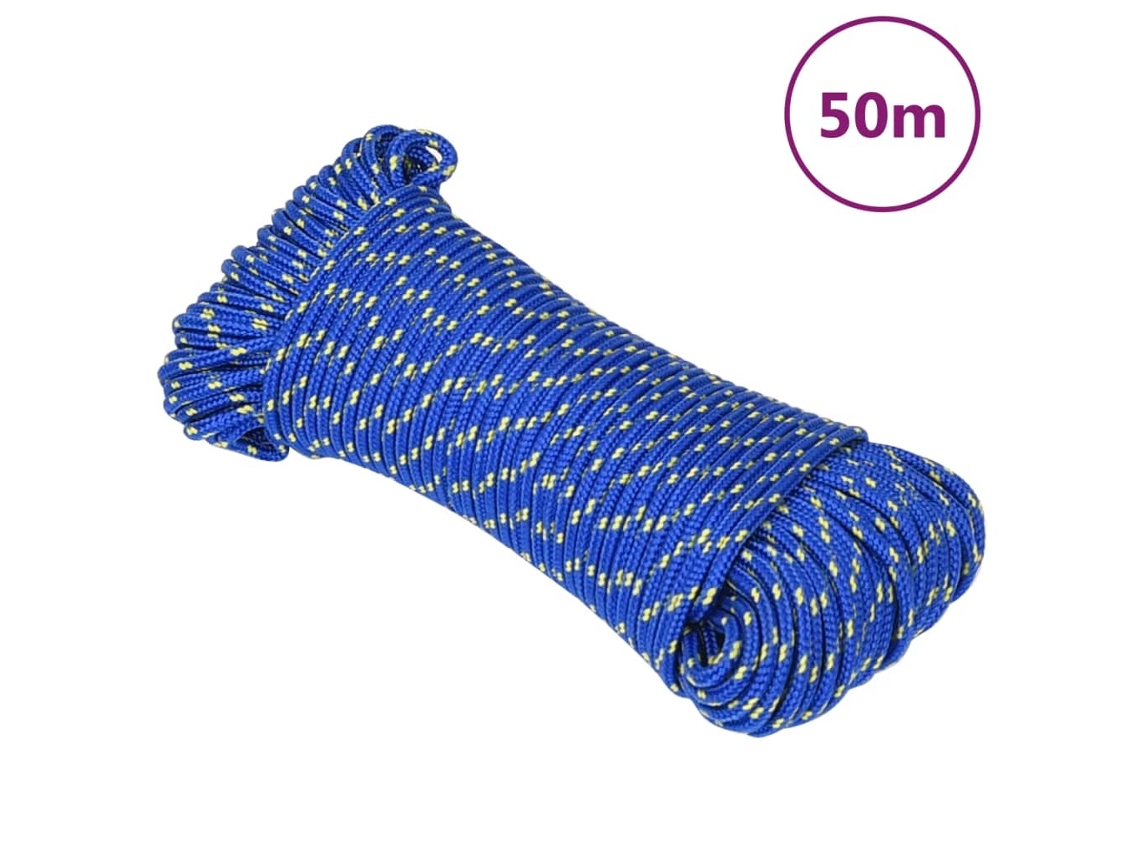Vidaxl Corda De Barco 5 Mm 50 M Polipropileno Azul