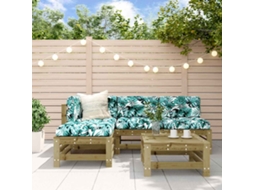 Vidaxl 5 Pcs Conjunto Lounge De Jardim Madeira De Pinho Impregnada