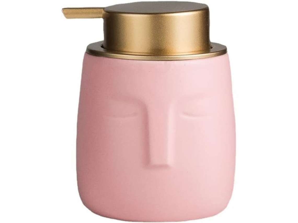 2026 dispensador de Jabón Cerámico Con Diseño de Figura Humana Rosa, Bomba Dorada Mate Antirrobo