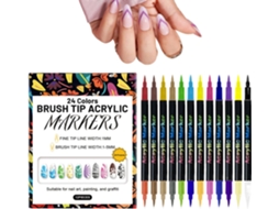 Conjunto De 12 Marcadores De Unhas Com Ponta Dupla Para Manicure.
