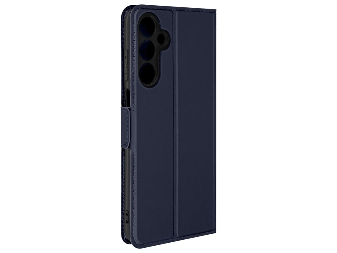 Capa Fólio Portacartões Vídeo Para Samsung Galaxy A15 Ushion Pele Azul