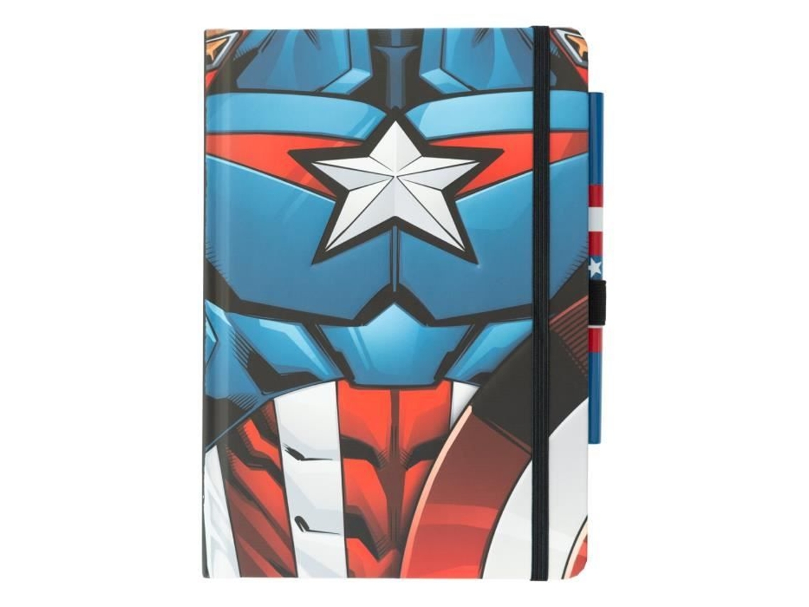 Caderno Premium Capitão América Grupo Erik Com Caneta Esferográfica Brilvibera