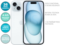 iPhone 15 Plus APPLE (Recondicionado Como Novo - 6.7'' - 128 GB - Azul)