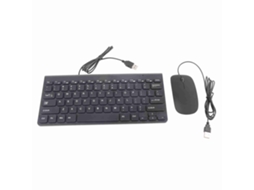 Conjunto de teclado ultrafino e mouse óptico USB com cabo para laptop e PC.