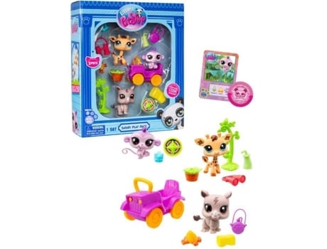 Littlest Pet Shop, Pacote De Brinquedos Safári Gen 7, Animais 53, 54, 55, Figura Basic Fun