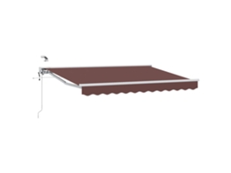Maison Exclusive - Toldo Retrátil Elétrico Marrom E Branco 2,5 X 2 M