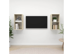 Vidaxl Armários De Parede Tv 2 Pcs Derivados Madeira Carvalho Sonoma