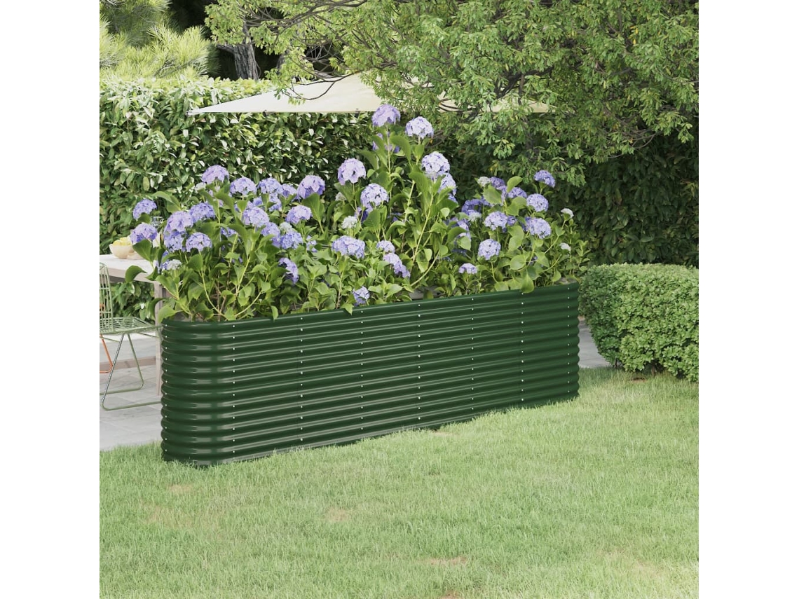 Vidaxl Canteiro Elevado Jardim 260x40x68 Cm Aço Galvanizado Verde