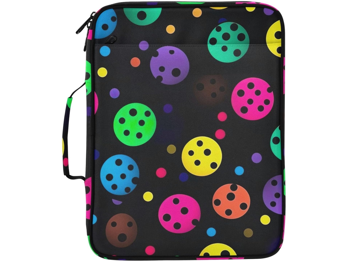 Pasta Expansível Colorida Com Estampa De Bolinhas, 3 Argolas Organizadoras, Divisórias Sanfonadas E Bolsos Com Zíper