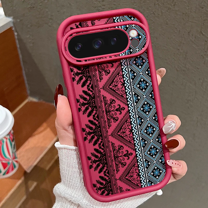 Capa Para Celular Google Pixel 8 Pro Com Estampa Retrô (bordô), Capa Macia De Tpu À Prova De Choque.