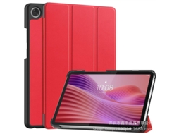 Capa Para Tablet Lurelia, Compatível Com Lenovo Tab P12 2023 De 12,7", Vermelho, Couro Sintético, Dobrável Com Suporte, Dissipação De Calor