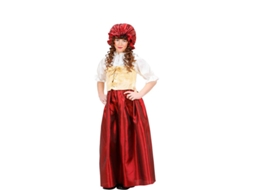 Fato de camponesa bege e vermelho para menina
