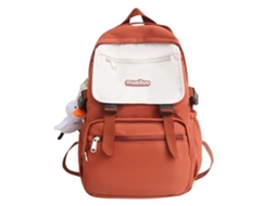Mochila Feminina Moderna Para Viagens, Com Grande Capacidade Para Guardar Livros E Laptop, Ideal Para Escola E Viagens, Na Cor Laranja.