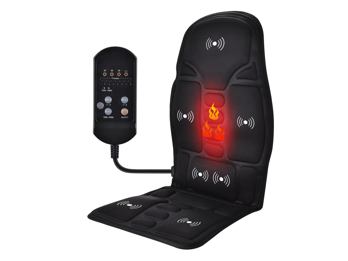 Assento De Relaxamento Aquecido Com Tapete Vibratório Para Costas E Pescoço, Almofada De Massagem Corporal Completa De 12 V Para C Aquaforge