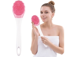 Escova de Banho Elétrica À Prova D'água, Recarregável Usb, Silicone com Cabo Longo, Exfoliante Corporal (rosa)
