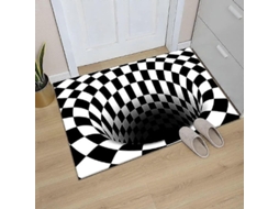 2026 alfombra de Ilusión Óptica 3d Vórtice Cuadros Negro Y Blanco Antideslizante para Comedor Hogar Oficina